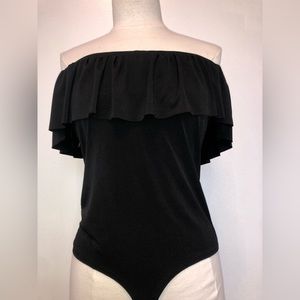 Black Vero Moda off shoulder Bodysuit